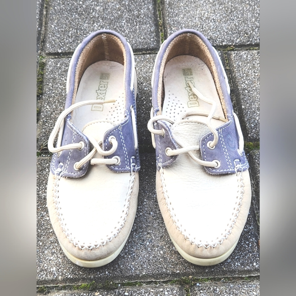 Dexter Slate Gray/Tan/Stone Leather Boat Shoes/Moccasins